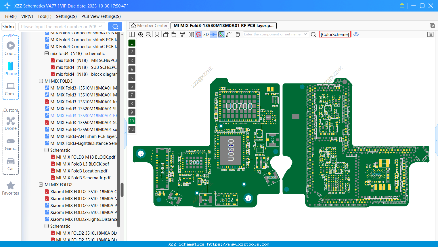 Xiaomi MI MIX Fold3-13530M18M0A01 RF PCB Layer